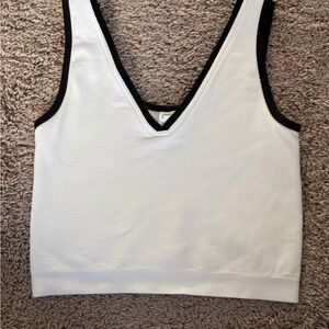 Fabletics White and Black Tank Top